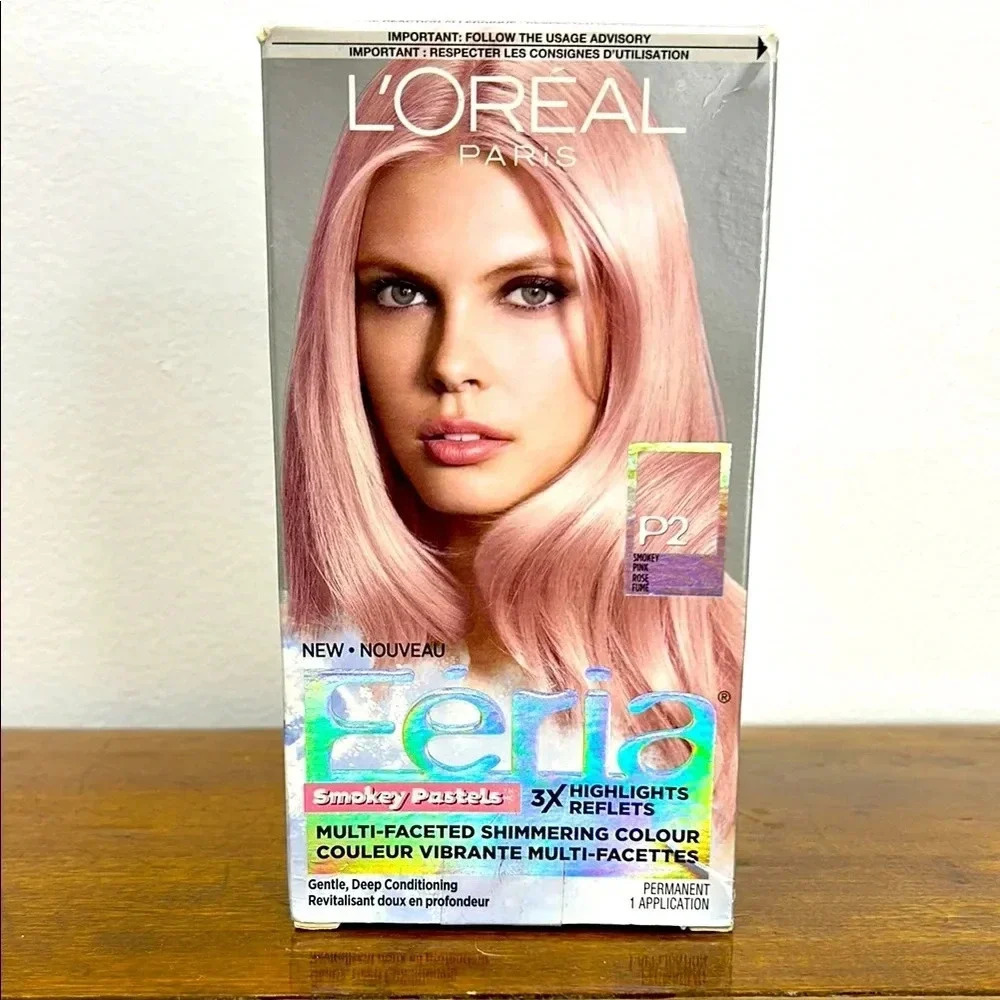 L'Oreal Feria Smokey Pastels Hair Color Pink Dye Salon Beauty Makeover Style